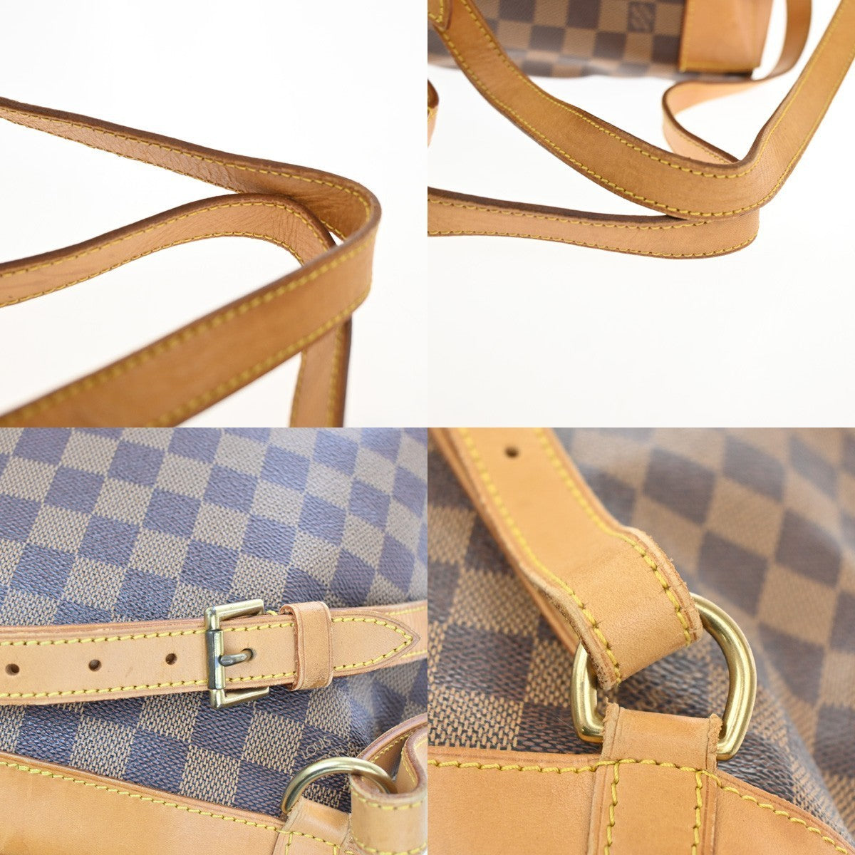 LOUIS VUITTON Logo Arlequin Backpack Bag Damier Ebene Brown N99038 97KC070