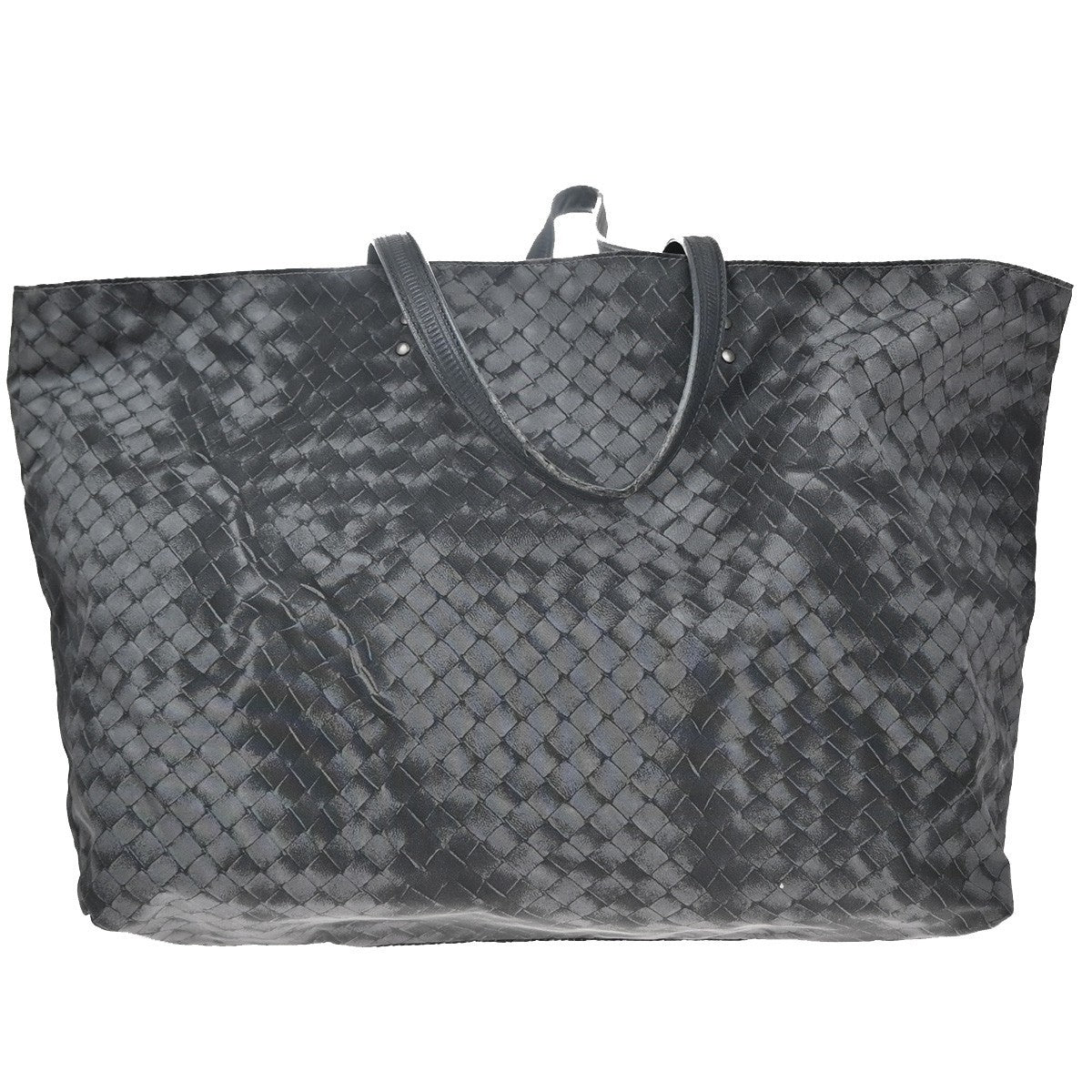 BOTTEGA VENETA Intrecciato Intrecciolusion Hand Bag Nylon Leather Gray 02EG122