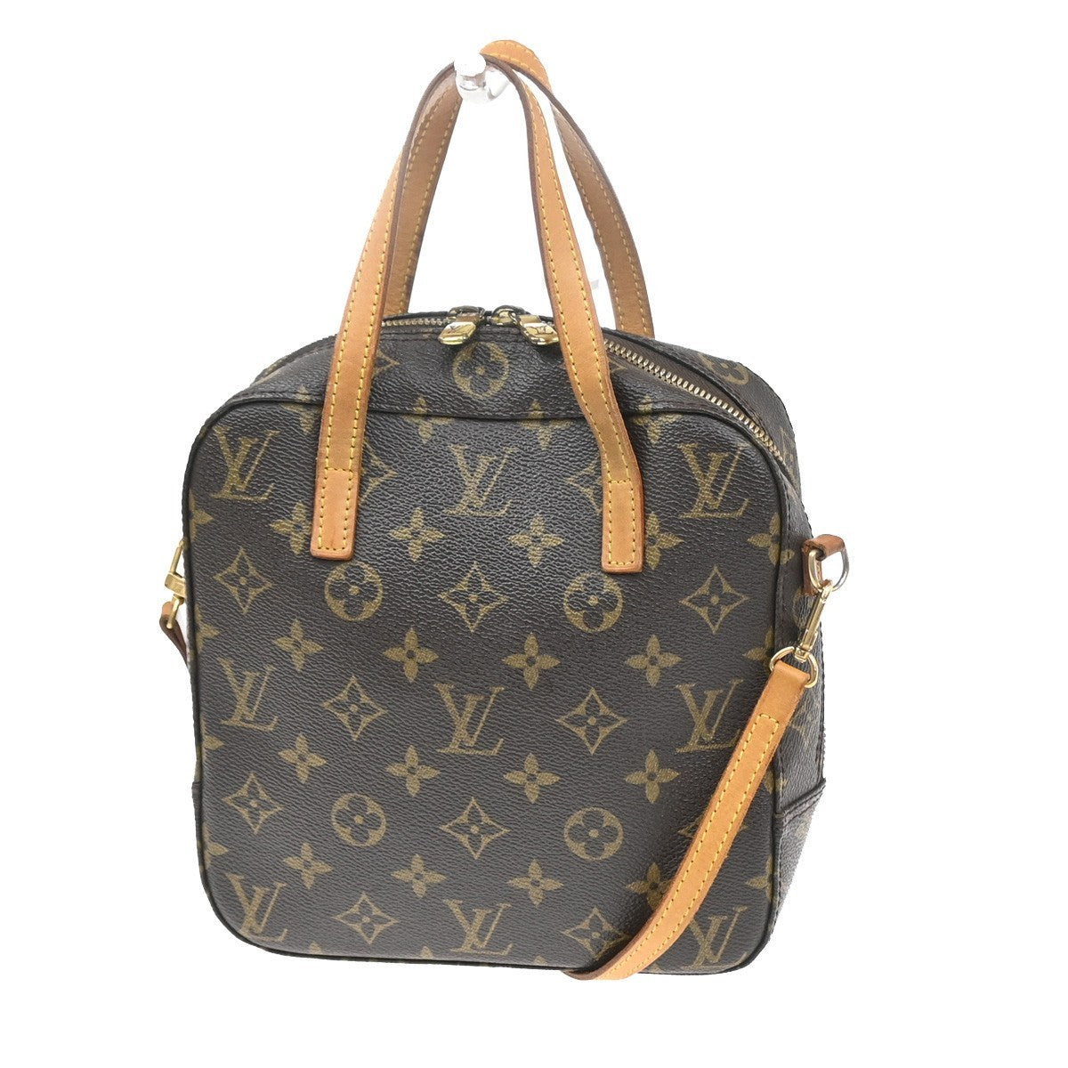LOUIS VUITTON Logo Spontini Hand Bag Monogram Leather Brown M47500 81SA106