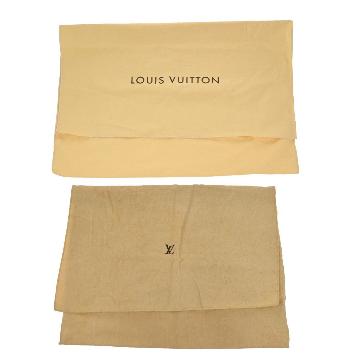 LOUIS VUITTON Logo 10 Set Dust Bag Drawstring Canvas Cotton Beige Brown 09EE137