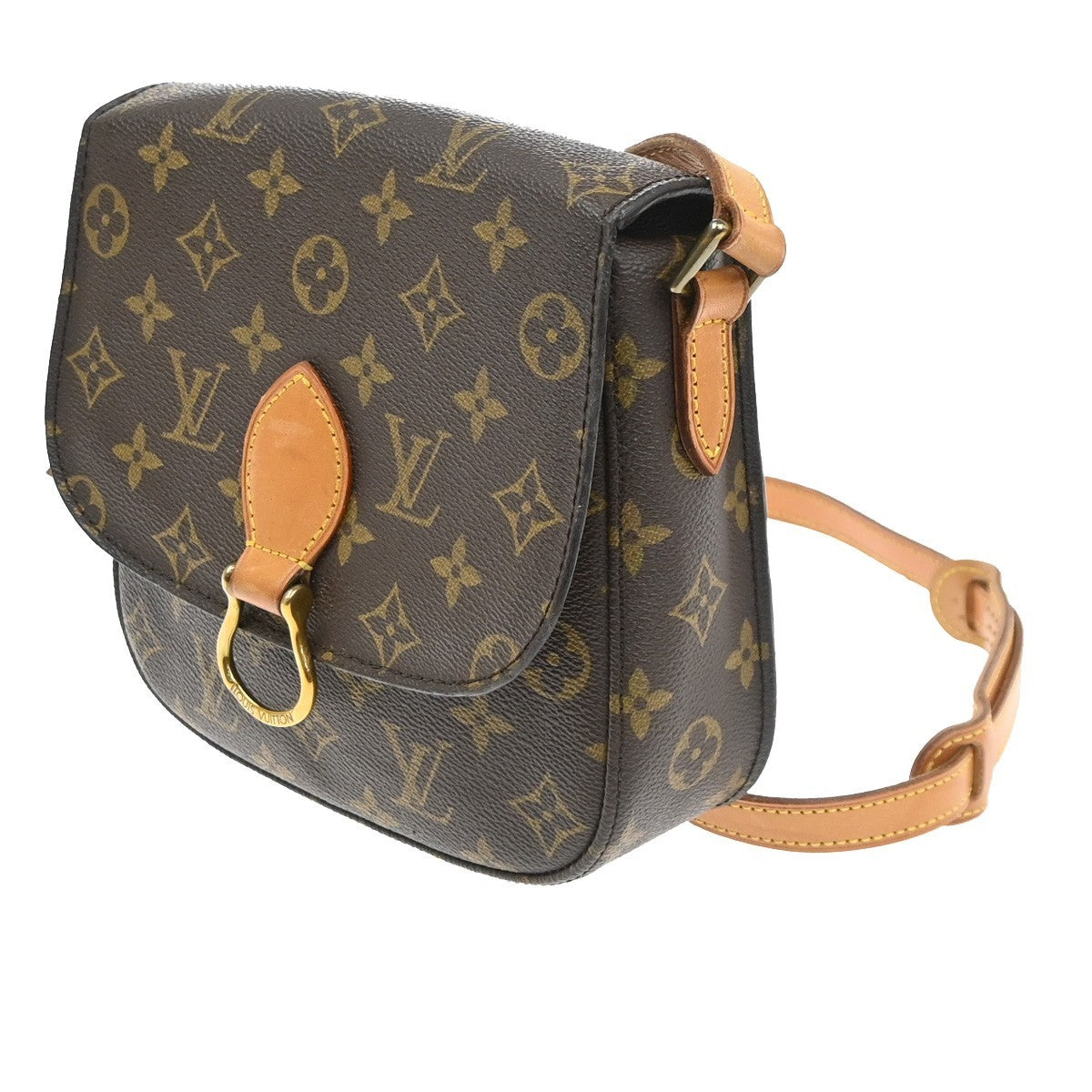 LOUIS VUITTON Saint Cloud MM Shoulder Bag Monogram Leather Brown M51243 34SA143