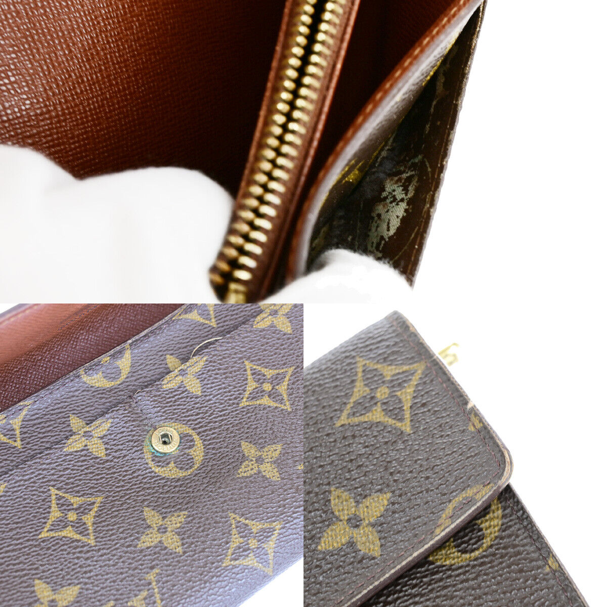 LOUIS VUITTON Porte Monnaie Credit Long Wallet Monogram Leather M61725 09YE961