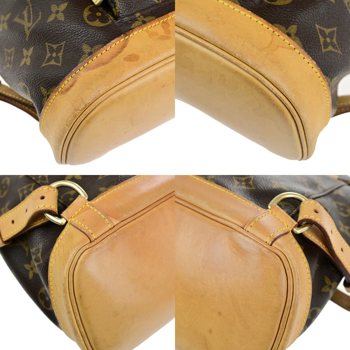 LOUIS VUITTON Montsouris MM Backpack Bag Monogram Leather Brown M51136 12YG779