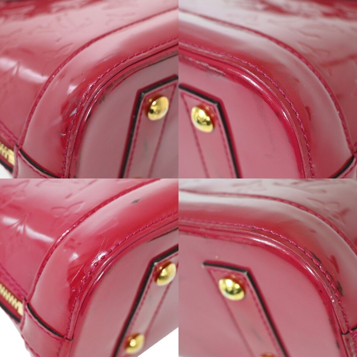 LOUIS VUITTON Alma BB Hand Bag Monogram Vernis Rouge Grenadine M91698 24YE215