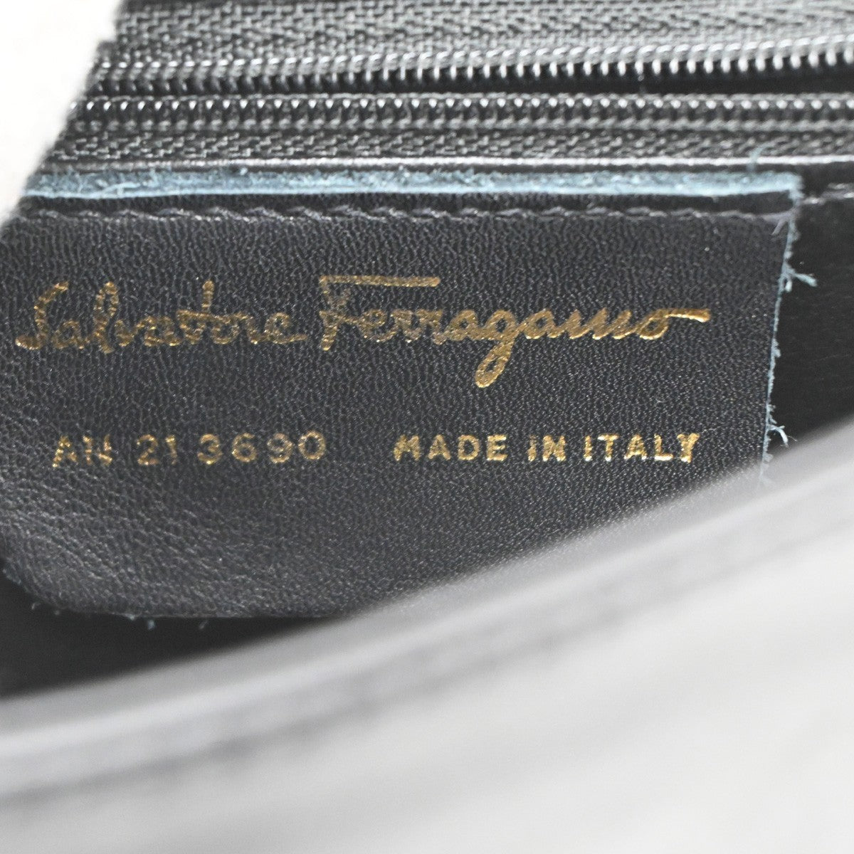 SALVATORE FERRAGAMO Logo Shoulder Bag Leather Black Italy 61CA382