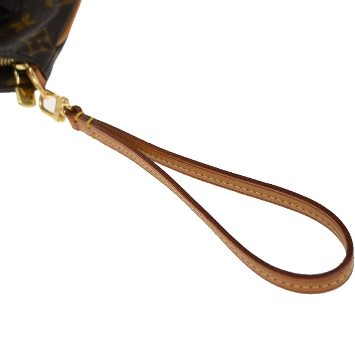 LOUIS VUITTON Logo Partition Pouch Bag Monogram Leather Brown M51901 76KP314