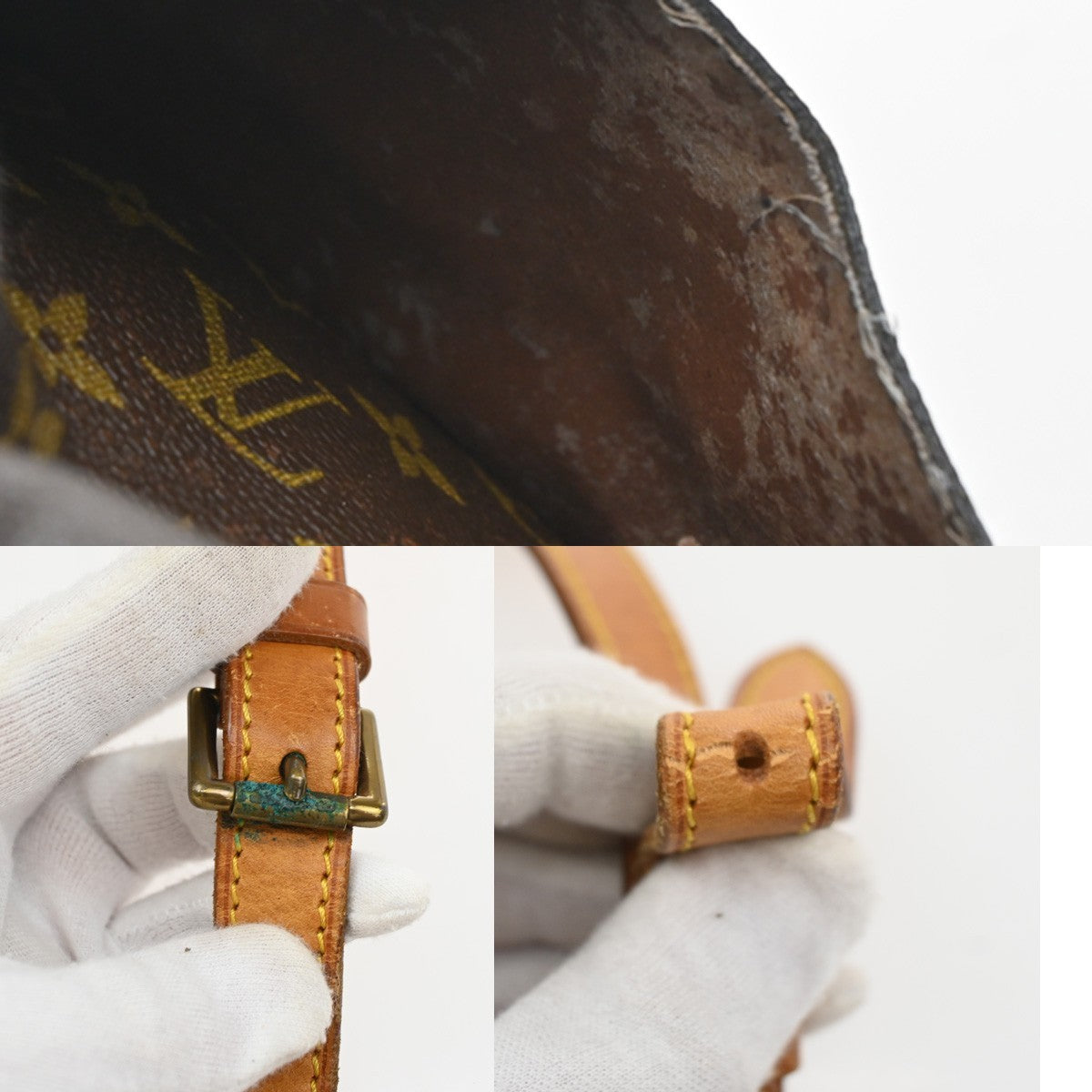 LOUIS VUITTON Saint Cloud GM Shoulder Bag Monogram Leather Brown M51242 31SA101