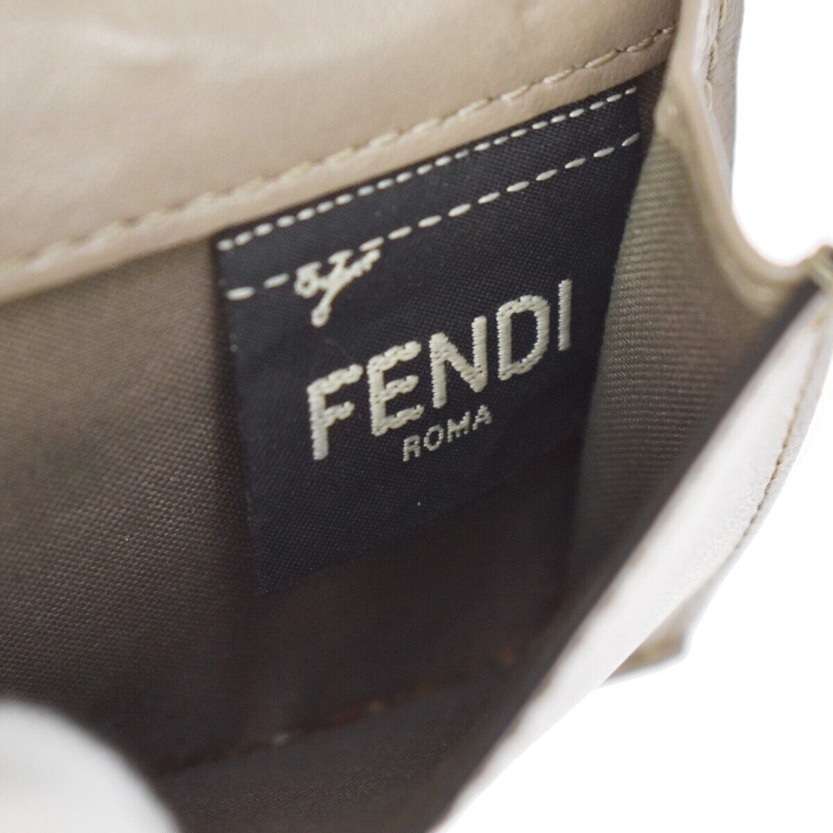 FENDI Logo F IS FENDI Compact Trifold Wallet Exotic Leather Brown Gold 64GA654
