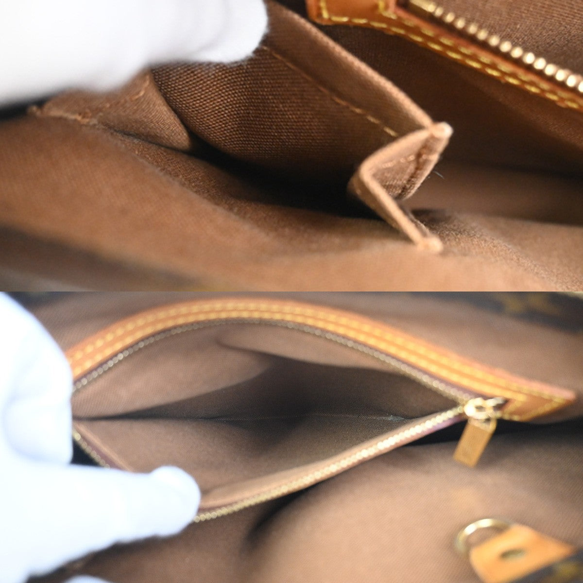 LOUIS VUITTON Cabas Piano Shoulder Bag Monogram Leather Brown M51148 11ZA348