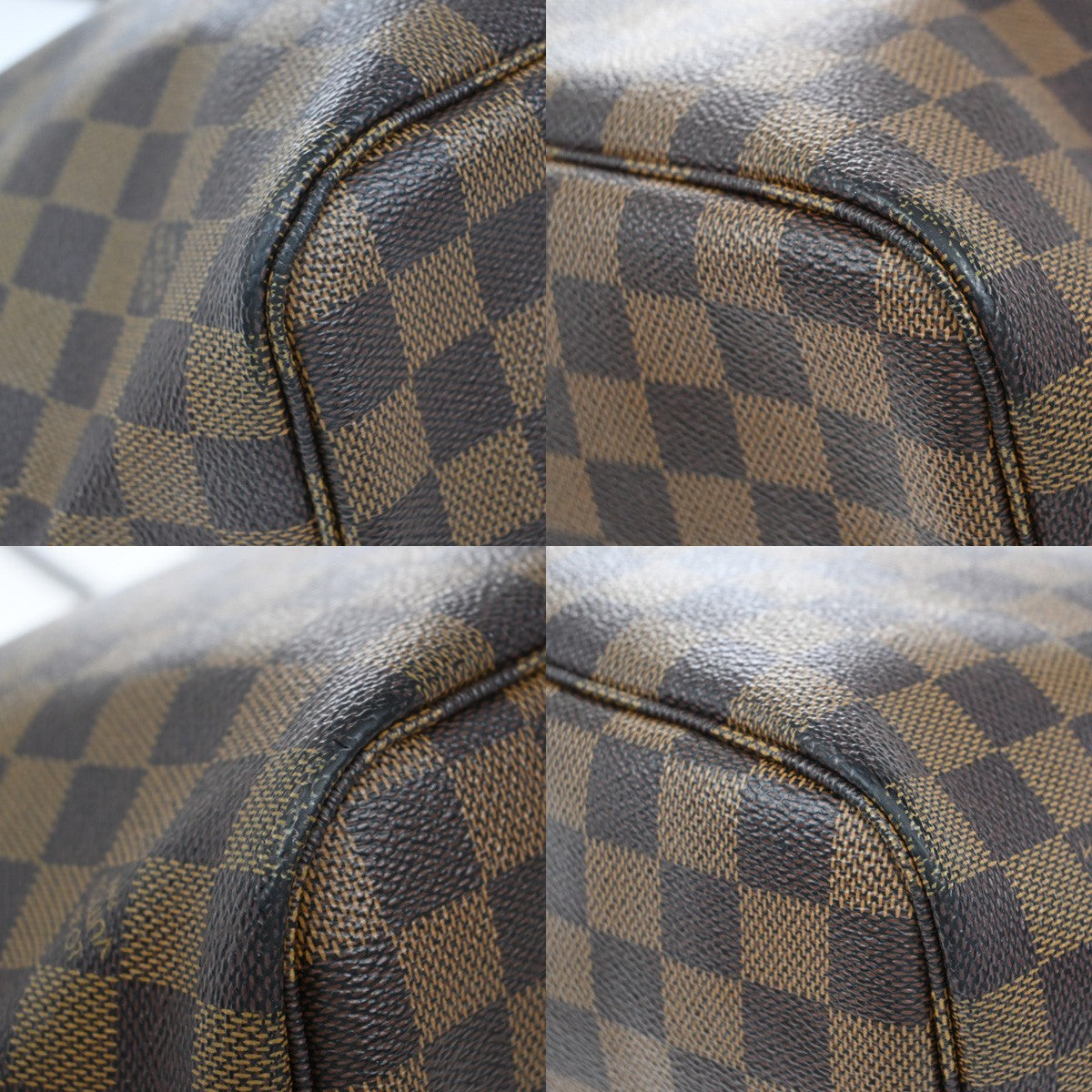 LOUIS VUITTON Neverfull MM Shoulder Bag Damier Ebene Leather BN N51105 94KB305