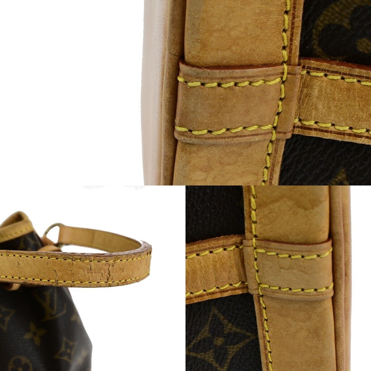 LOUIS VUITTON Mini Noe Drawstring Hand Bag Monogram Leather Brown M42227 91FA719
