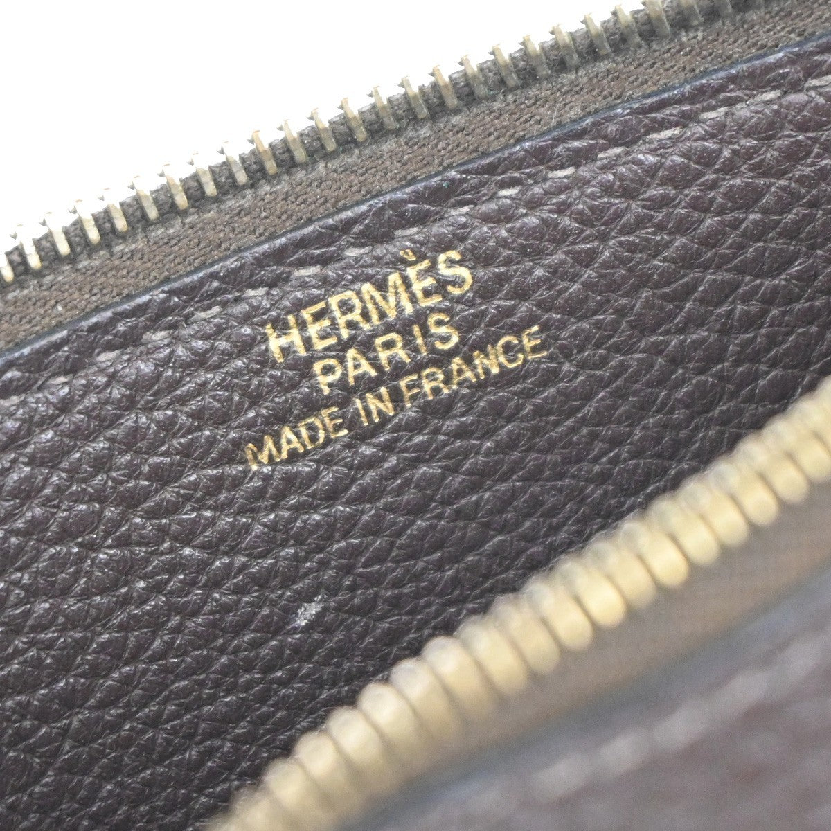 HERMES Logos Dogon GM Long Bifold Wallet Togo Leather Brown GHW 86YH814