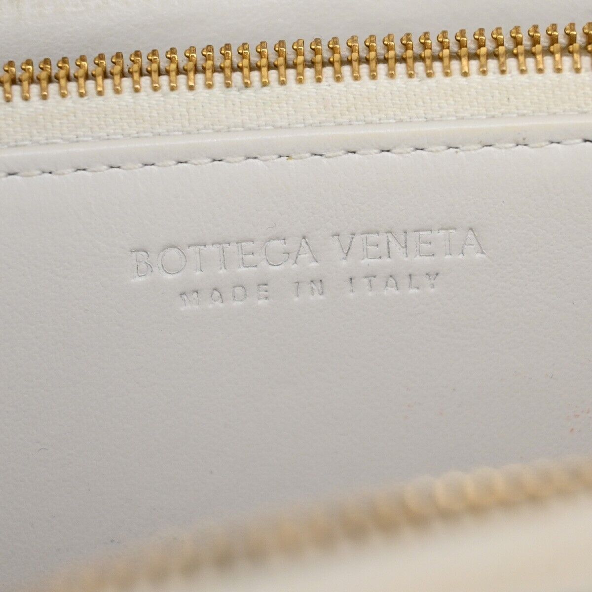 BOTTEGA VENETA Cassette Intrecciato long Wallet Purse Leather White 64SH377