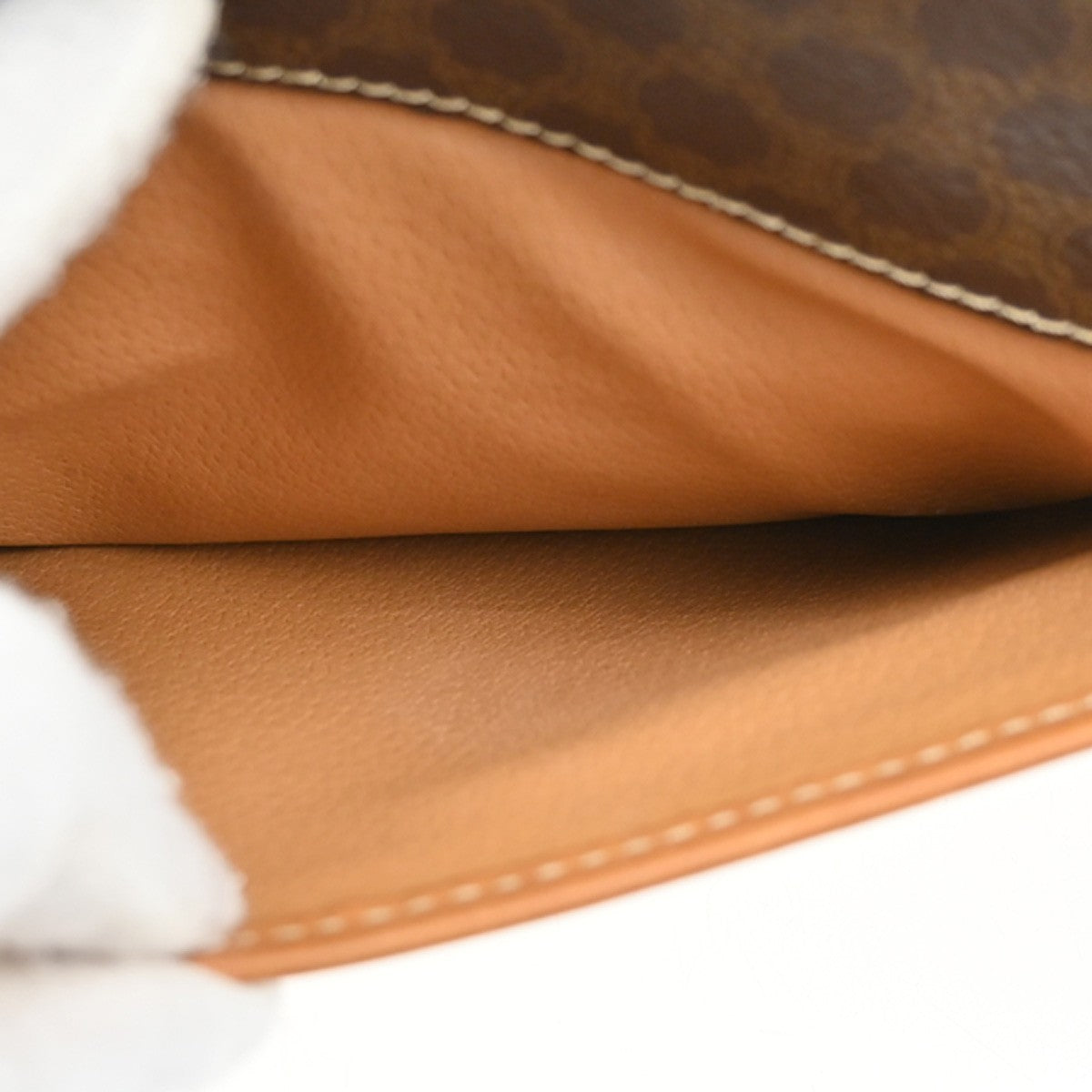 CELINE Logo Macadam Pattern 2Way Shoulder Clutch PVC Leather Brown Italy 30CA499
