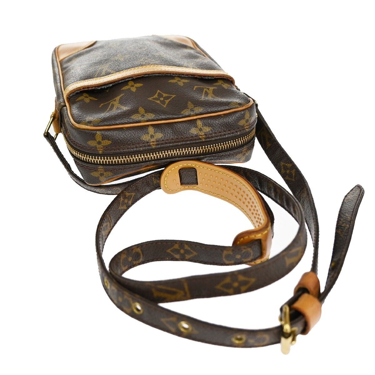 LOUIS VUITTON Danube Shoulder Bag Monogram Leather Brown France M45266 86EA653