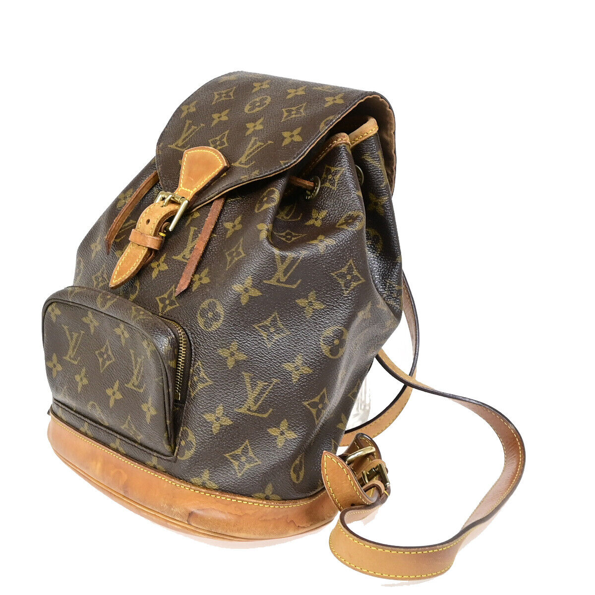 LOUIS VUITTON Montsouris GM Backpack Bag Monogram Leather Brown M51135 77YE693