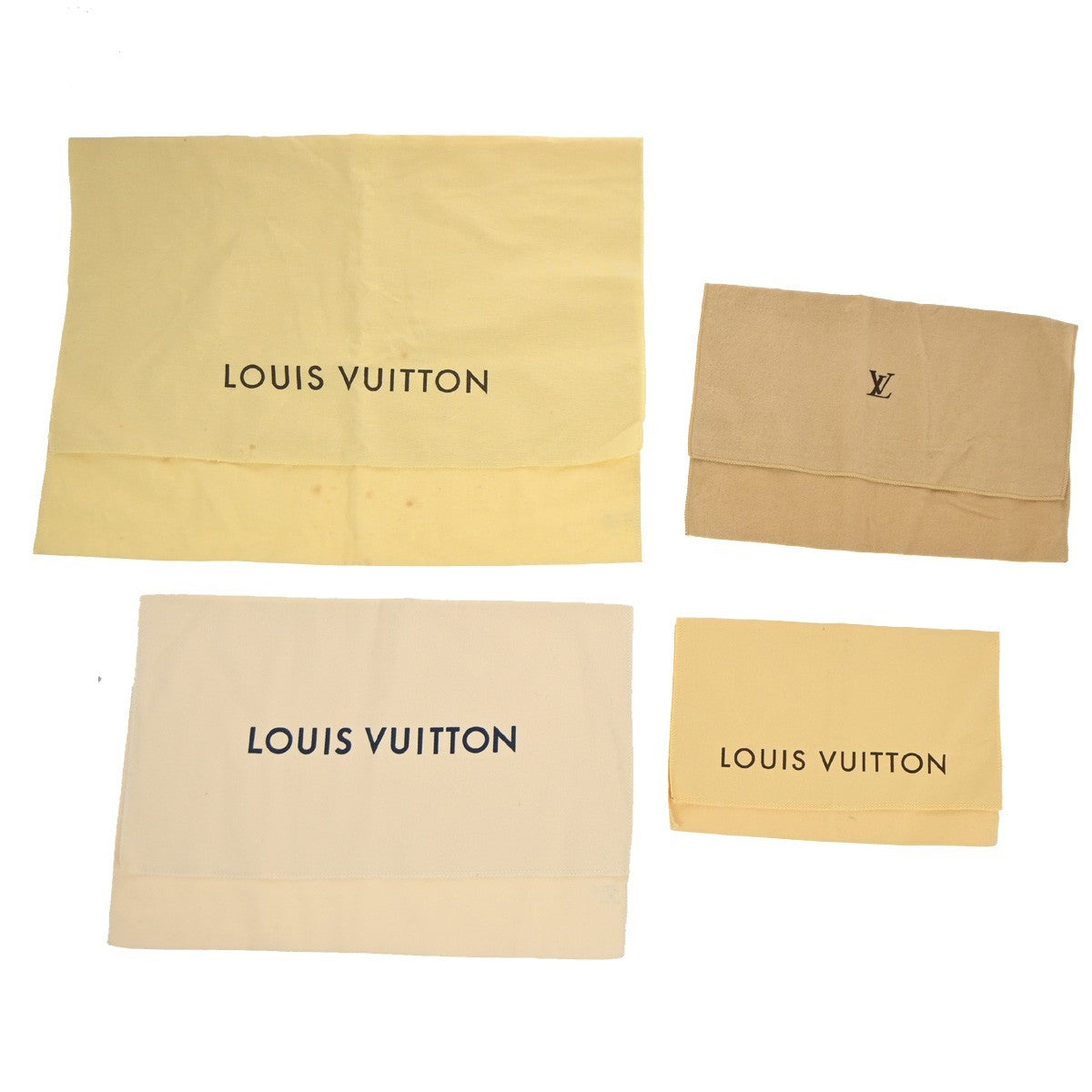 LOUIS VUITTON Logo 10 Set Dust Bag Drawstring Canvas Cotton Beige Brown 03KP213