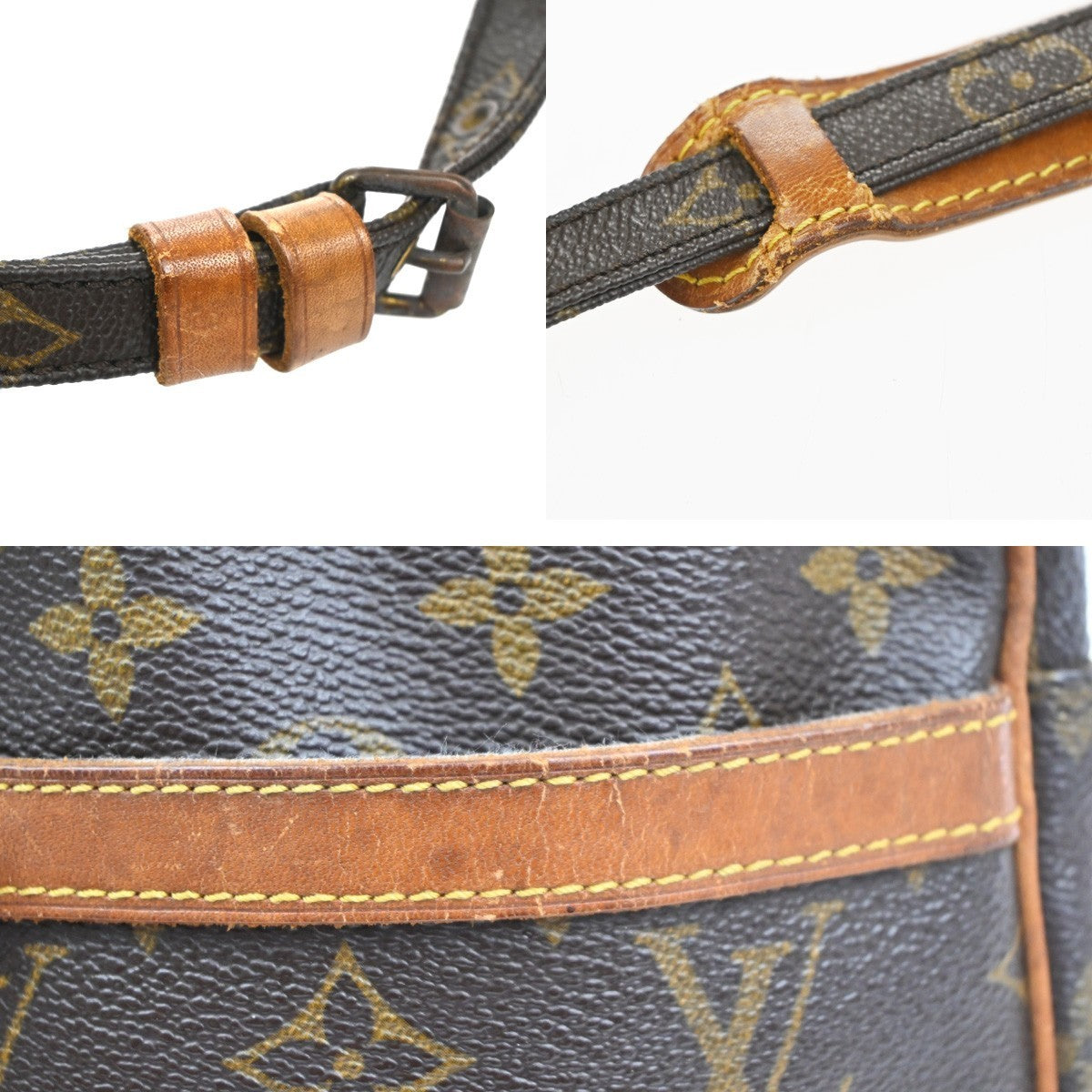 LOUIS VUITTON Danube Shoulder Bag Monogram Leather Brown France M45266 64MA169