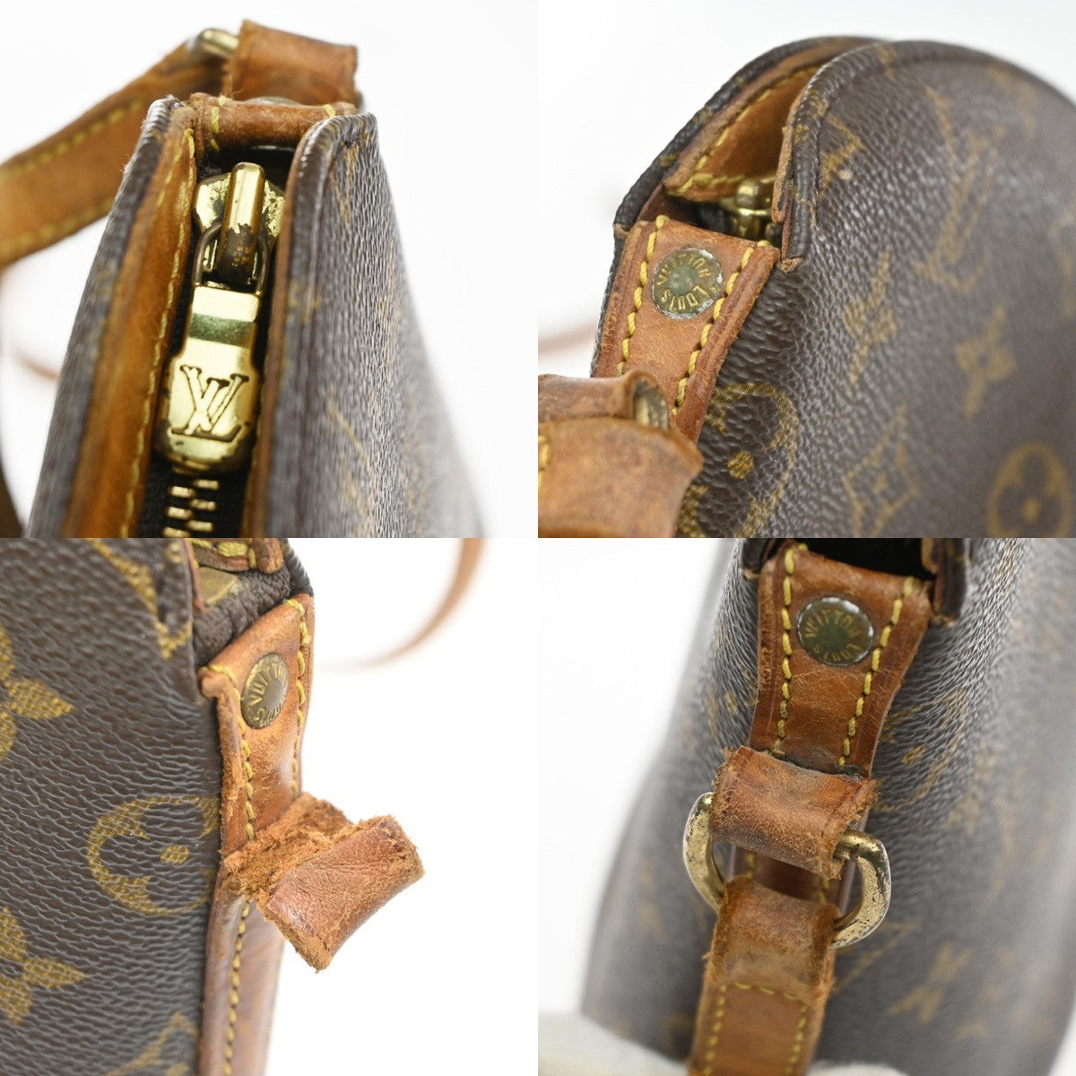 LOUIS VUITTON Logo Drouot Shoulder Bag Monogram Leather Brown M51290 02SA015