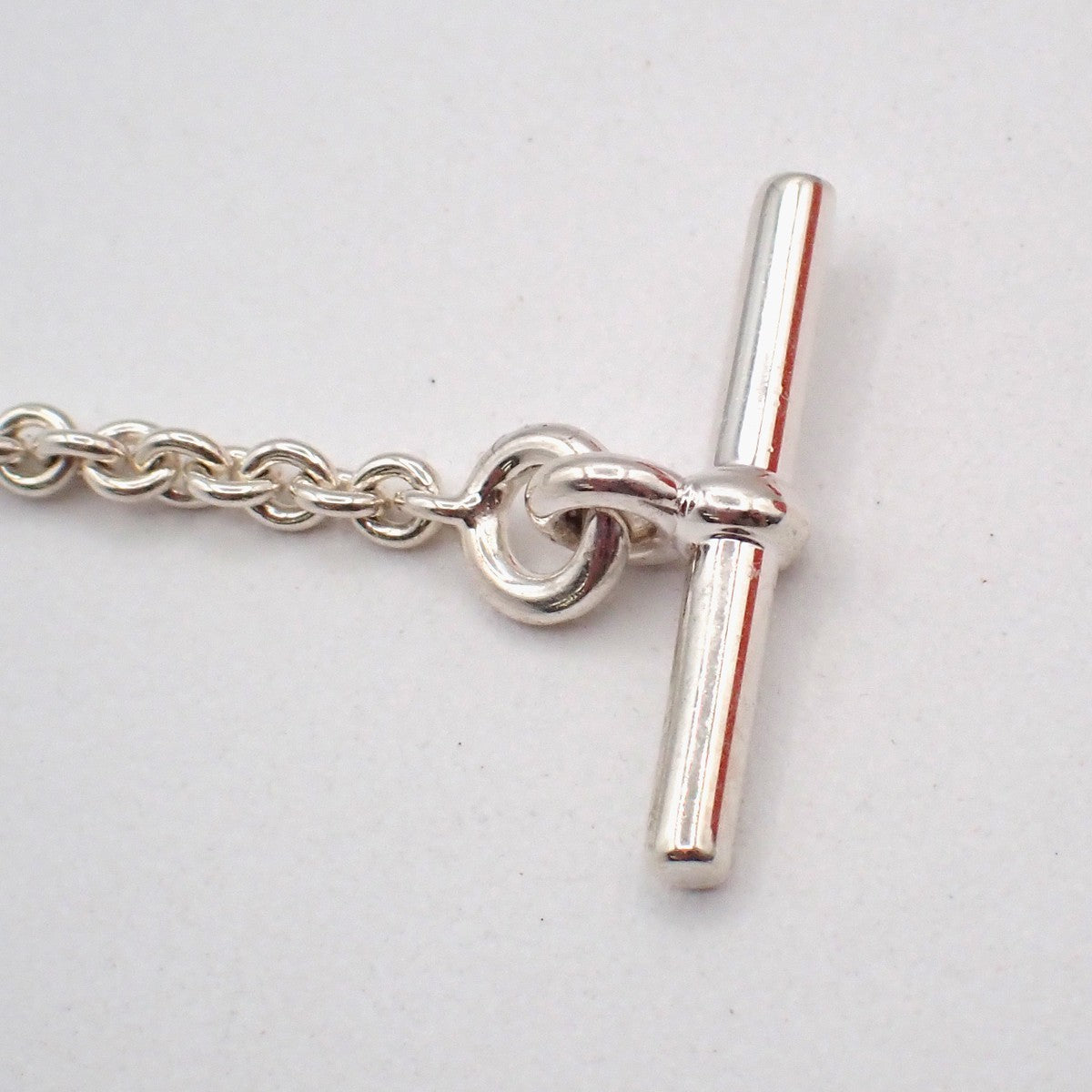 HERMES Logo Amulet Cadena Chain Necklace Pendant silver 925 France 72LC618