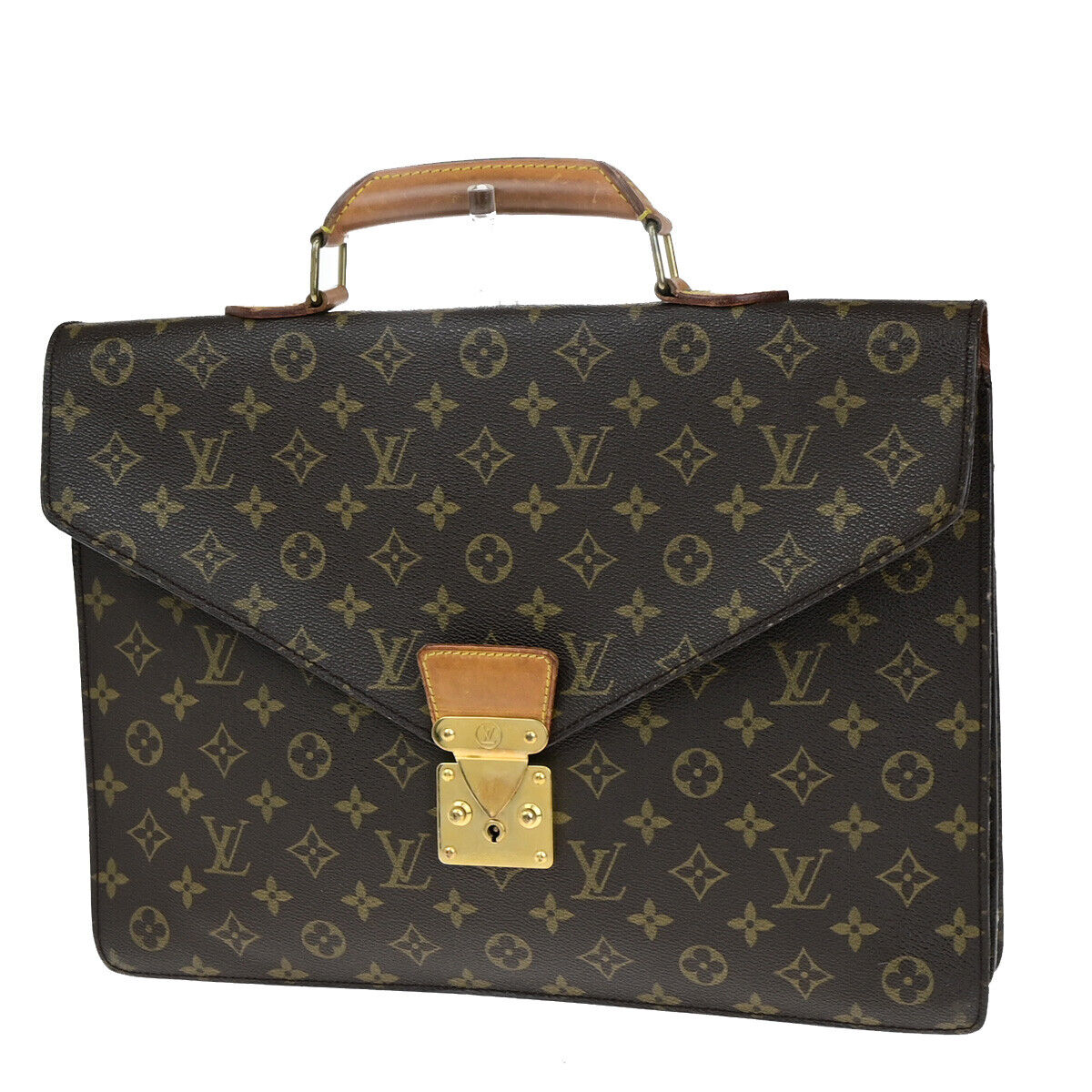 LOUIS VUITTON Serviette Conseiller Hand Bag Monogram Leather BN M53331 62YF123