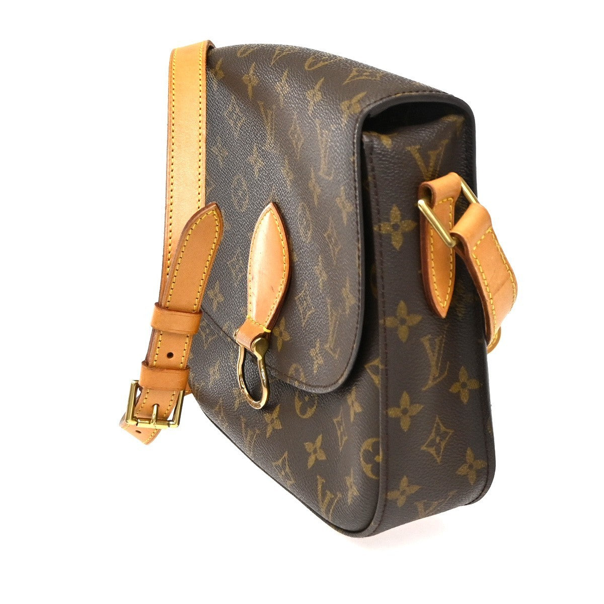 LOUIS VUITTON Saint Cloud GM Shoulder Bag Monogram Leather Brown M51242 76CA606