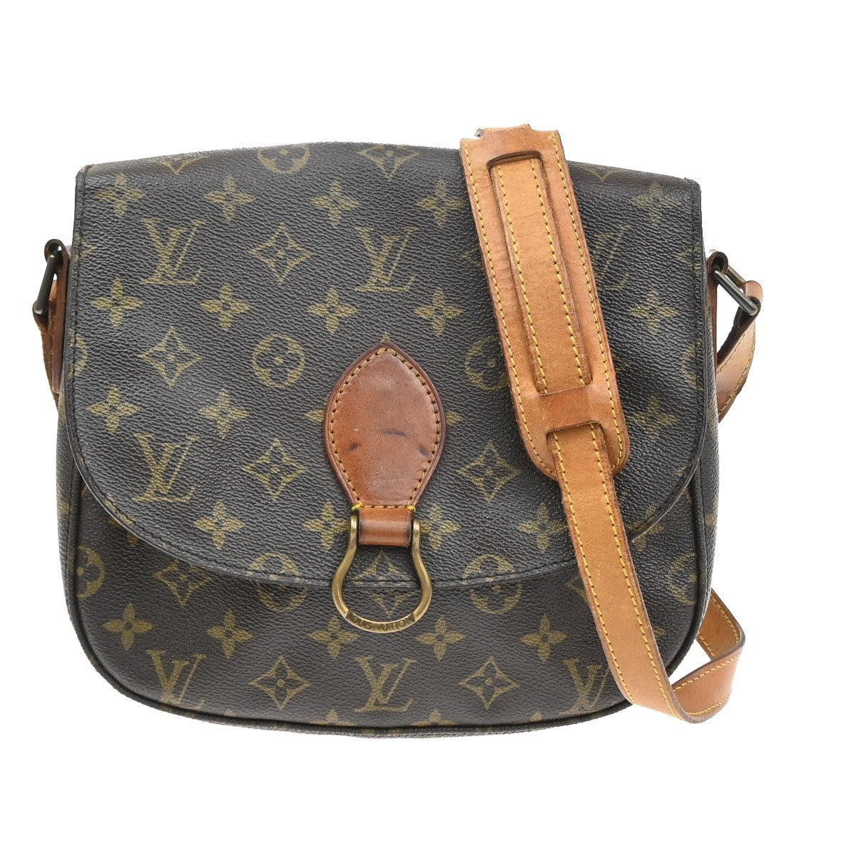 LOUIS VUITTON Saint Cloud GM Shoulder Bag Monogram Leather Brown M51242 31SA101