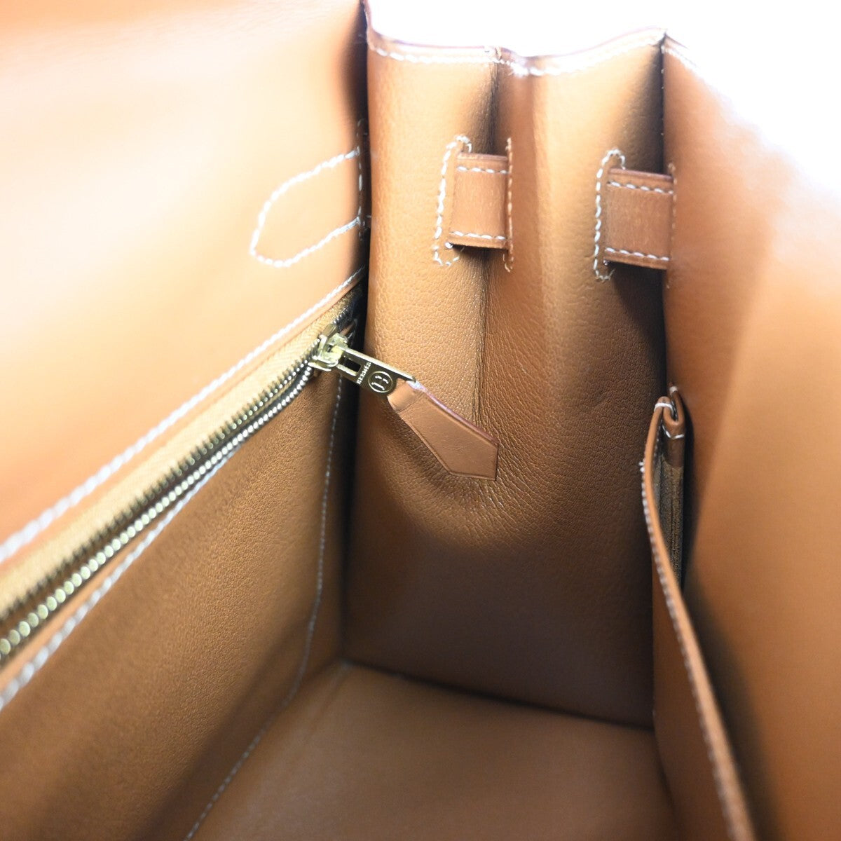 HERMES Kelly 32 2Way Shoulder Hand Bag Chamonix Leather Natural GHW 6640RL144
