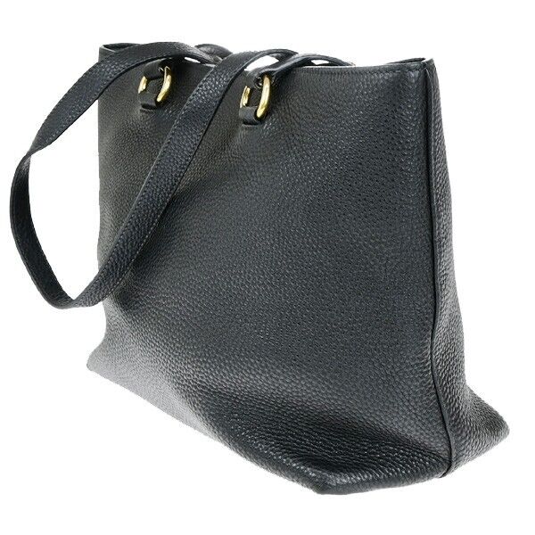 PRADA MILANO Logo Shoulder Bag Vitello Daino Leather Black GHW 50RK710