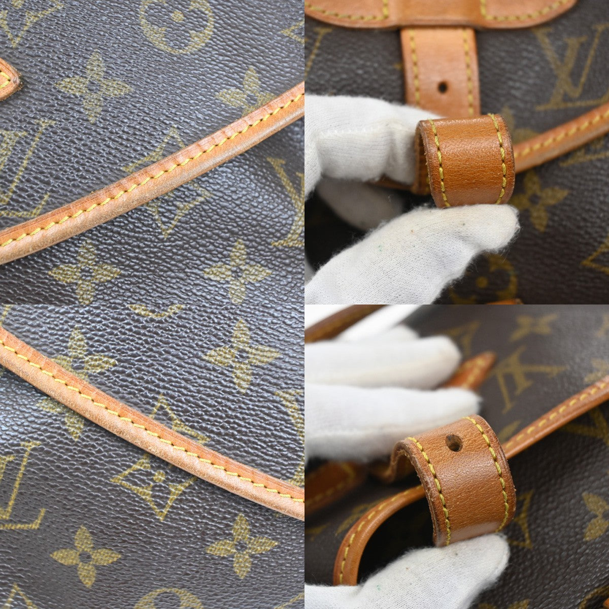 LOUIS VUITTON Logo Saumur 30 Shoulder Bag Monogram Leather Brown M42256 70CA886