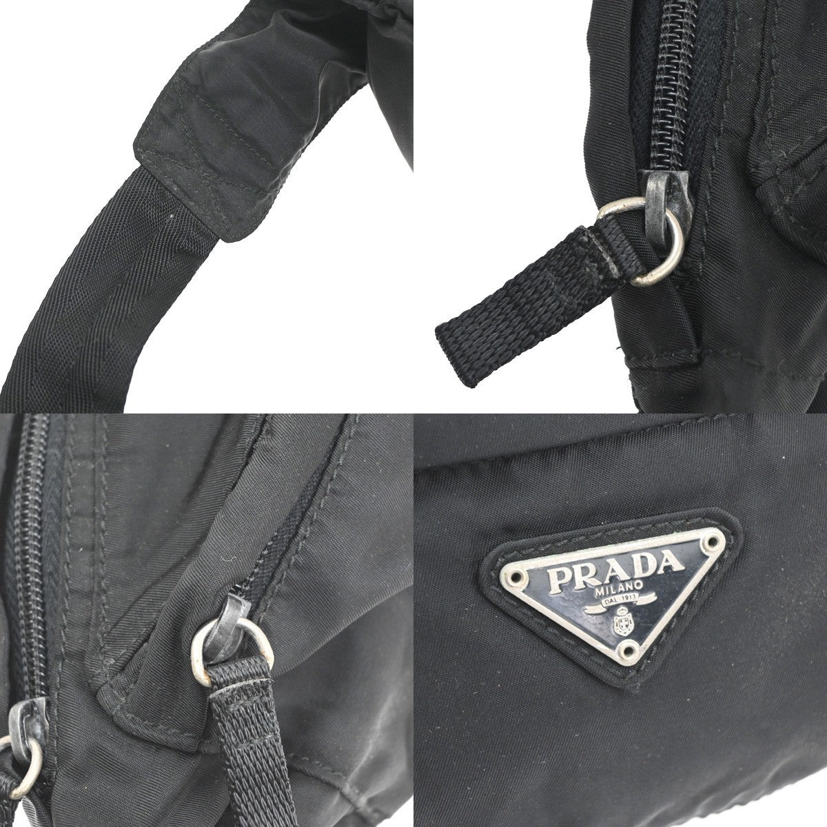 PRADA MILANO Tessuto Bum Bag Nylon Leather Black Italy 67CB022