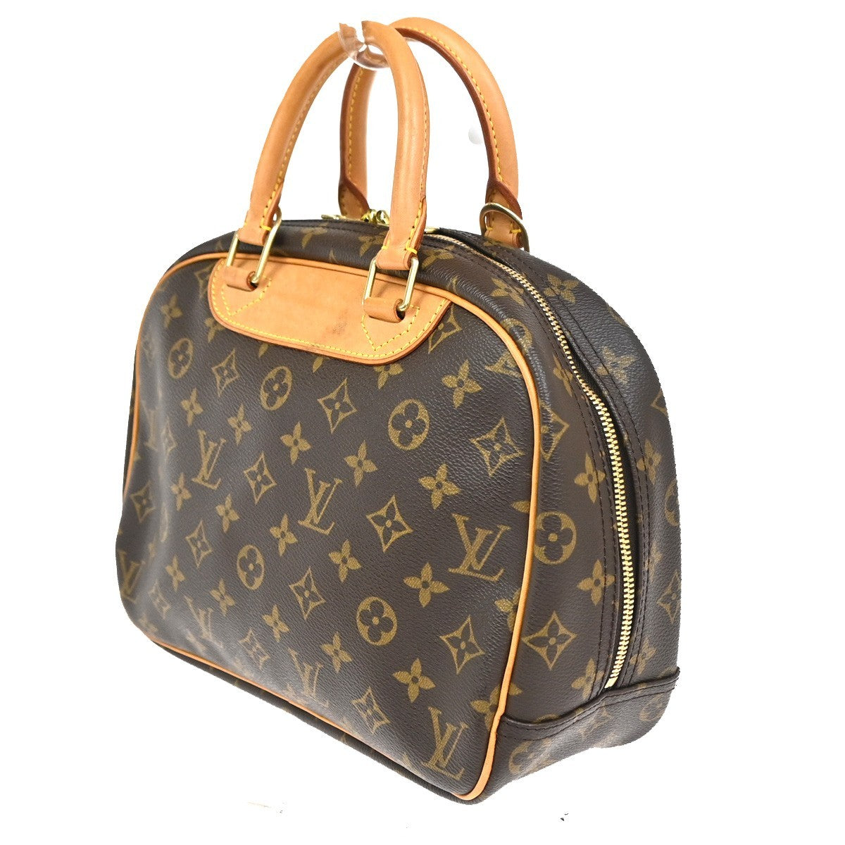 LOUIS VUITTON LV Logo Trouville Hand Bag Monogram Leather Brown M42228 93CA818