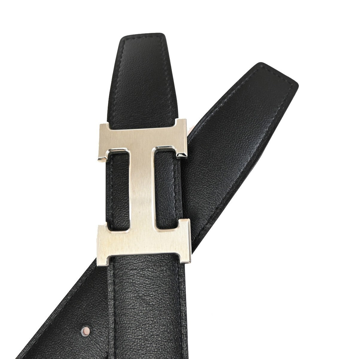 HERMES Constance Reversible Buckle Belt Size 100 Leather Brown Orange 89RF273
