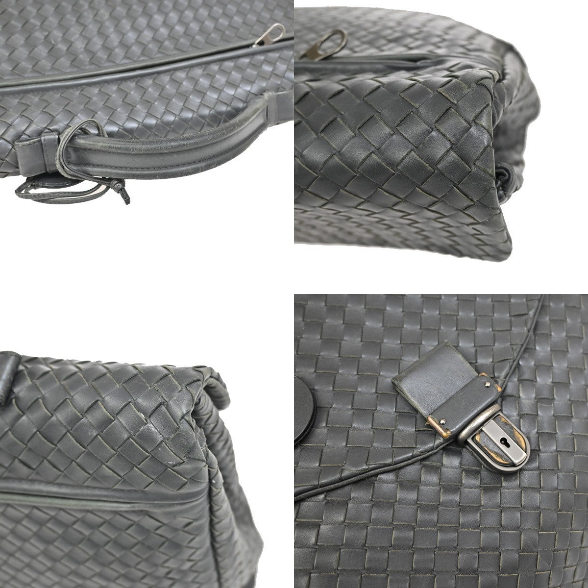 BOTTEGA VENETA Intrecciato Hand Bag Business Bag Leather Gray Italy 31KA816