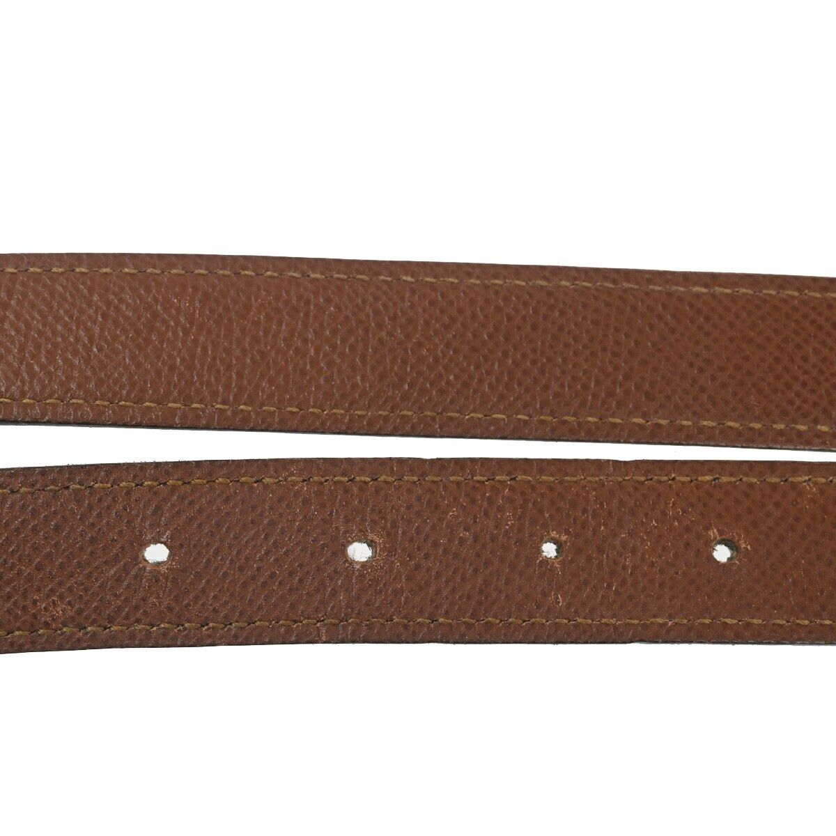 HERMES H Logo Constance Reversible Buckle Belt #80 Leather Blue Brown 65YG455