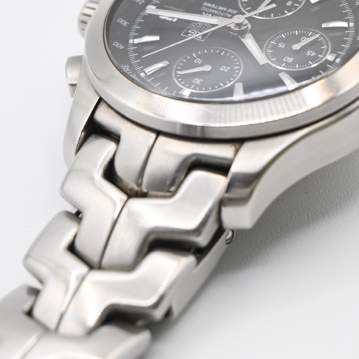 TAG HEUER Link Date Watch 43mm CJF2110 Chronograph AT Black Dial SS 47LC593