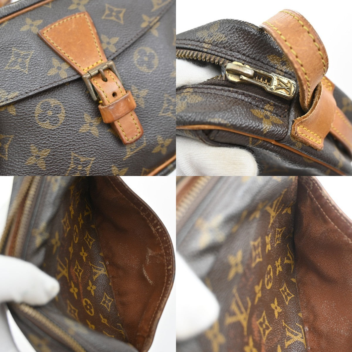 LOUIS VUITTON Jeune Fille PM Shoulder Bag Monogram Leather Brown M51227 33SA089