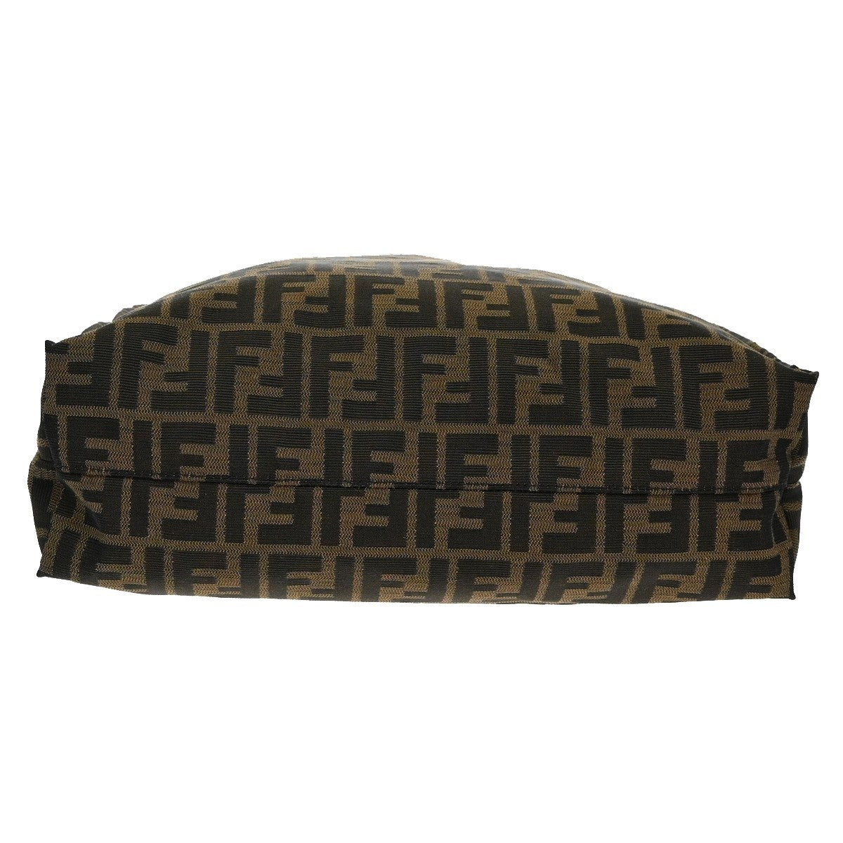 FENDI Logo Zucca Pattern Hand Tote Bag Canvas Leather Brown GHW Italy 77KB416