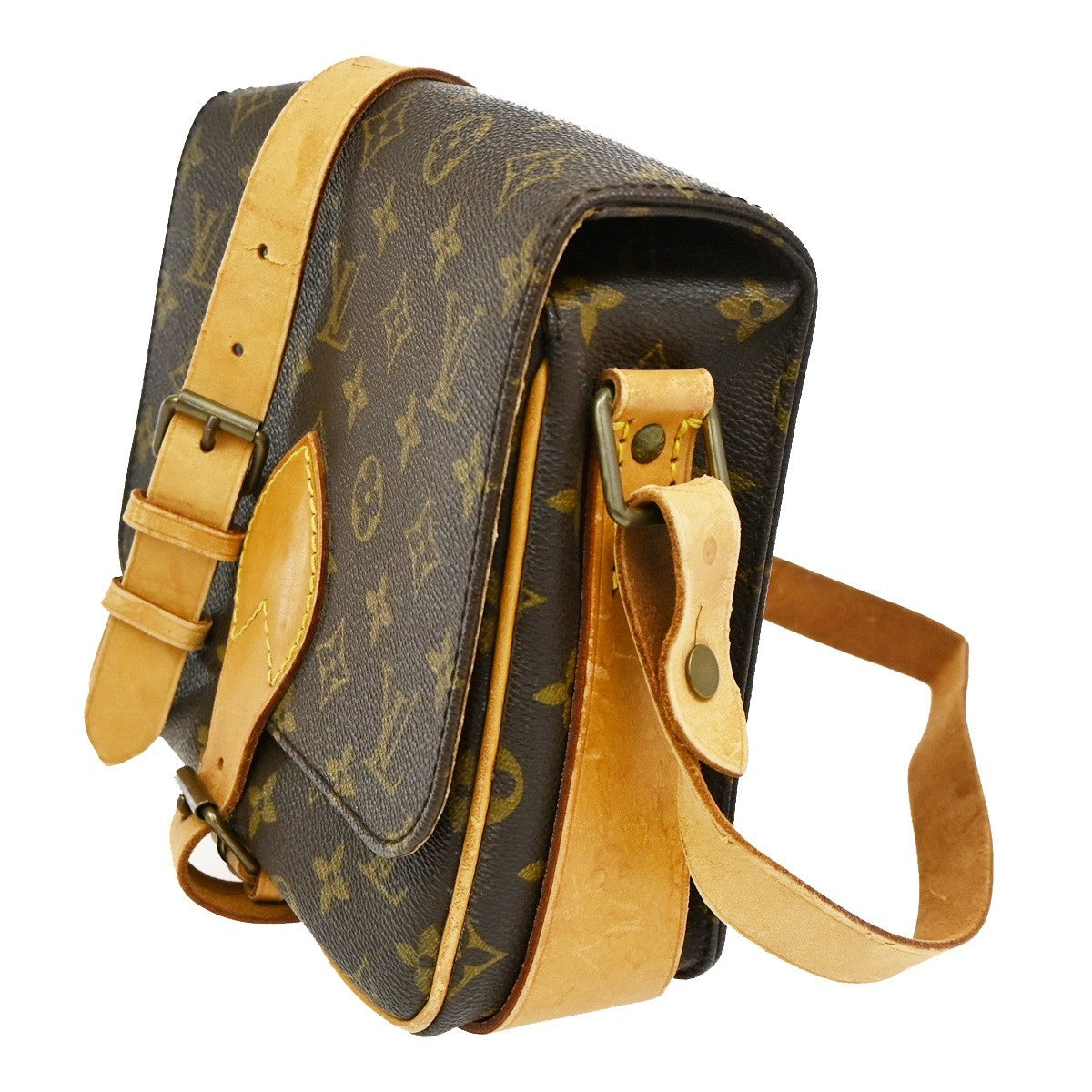 LOUIS VUITTON Cartouchiere MM Shoulder Bag Monogram Leather Brown M51253 83TA119