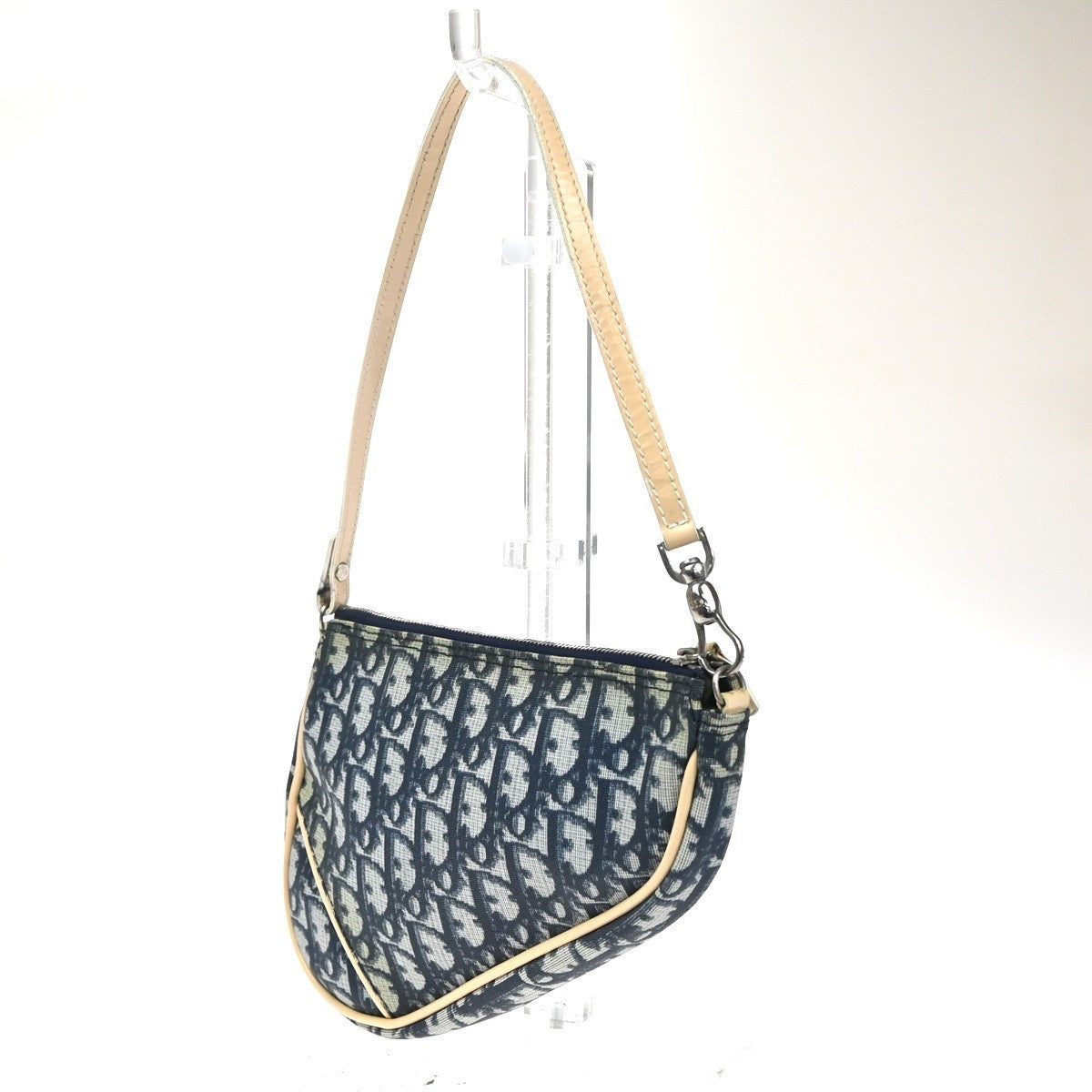 CHRISTIAN DIOR Trotter Saddle Shoulder bag PVC leather Blue Spain 70KD054