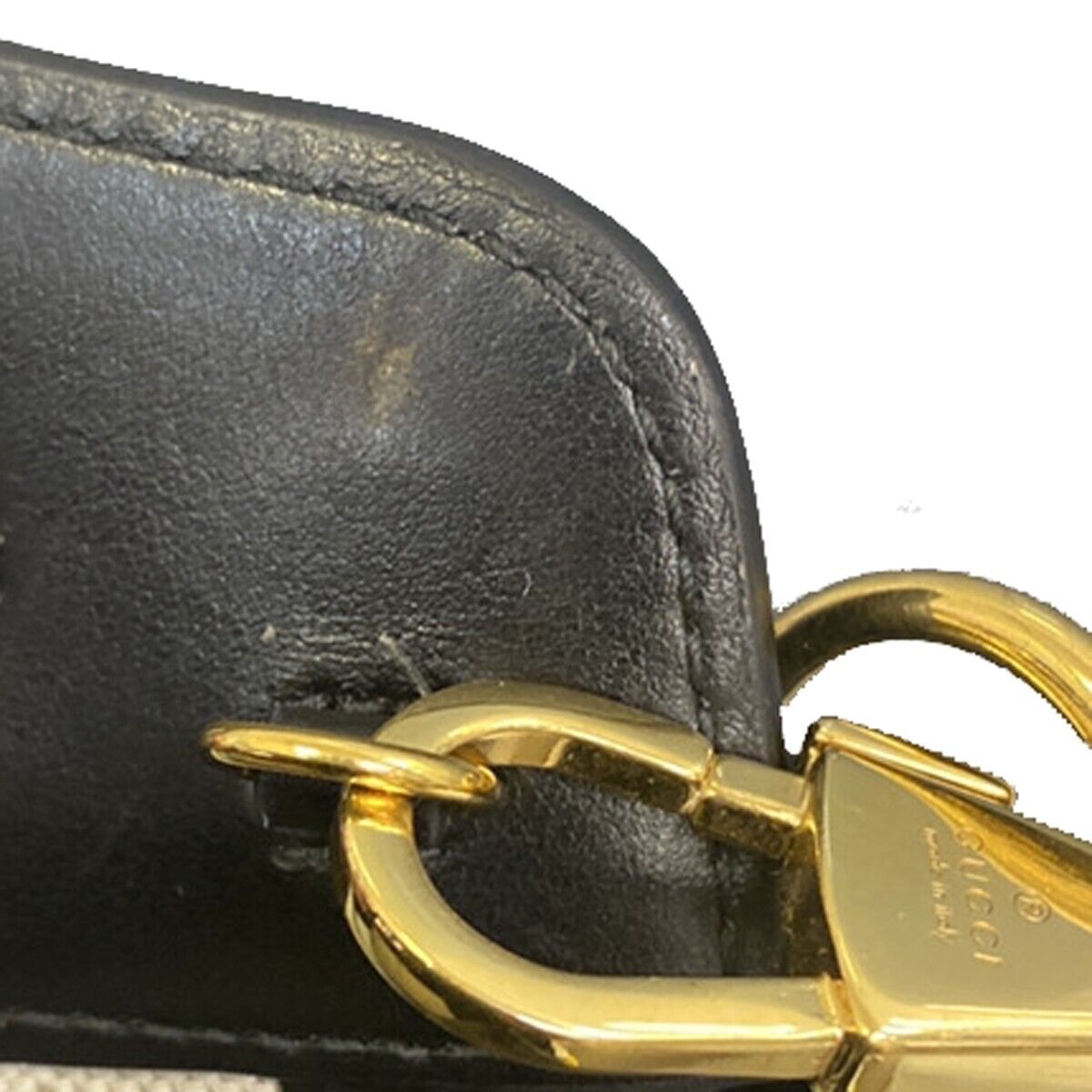 GUCCI GG Matelasse Mini 2Way Shoulder Hand Bag Leather Black Gold Italy 689RJ447