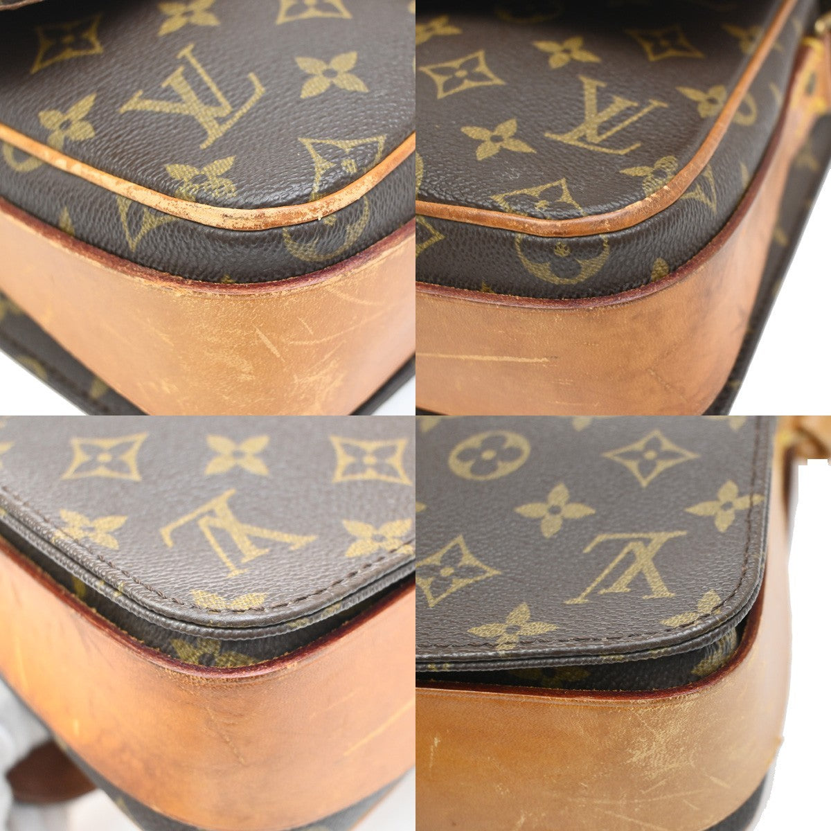 LOUIS VUITTON Cartouchiere MM Shoulder Bag Monogram Leather Brown M51253 35KB438