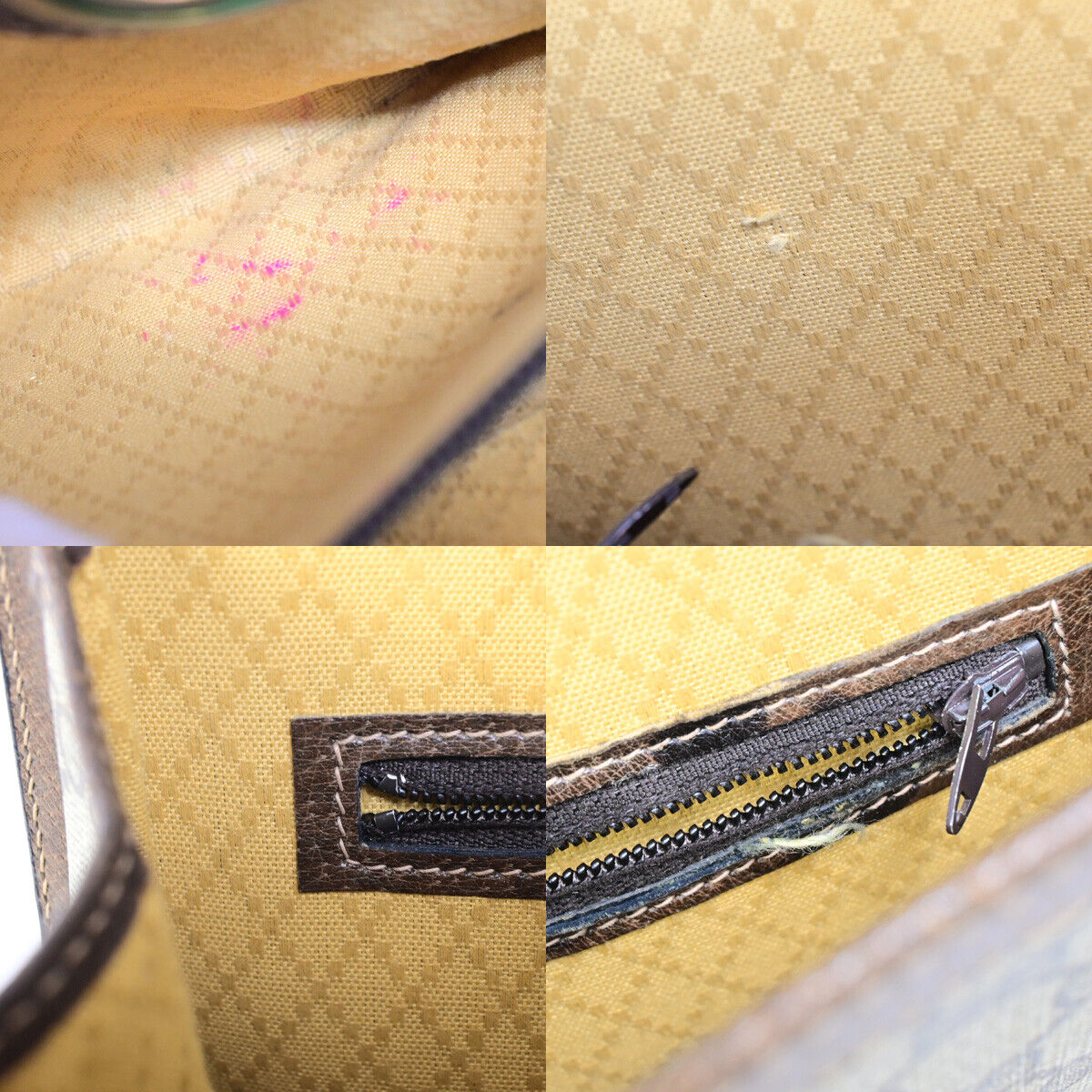 GUCCI Logo GG Pattern Shoulder Bag PVC Leather Brown Italy 69YF268