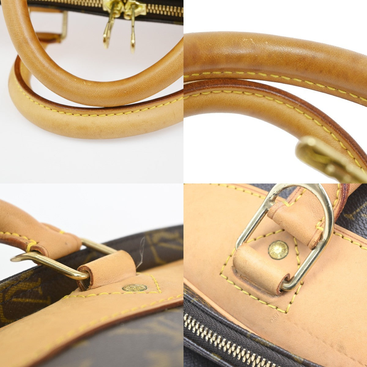 LOUIS VUITTON Alize 24H Travel Hand Bag Monogram Leather Brown M41399 86CA749