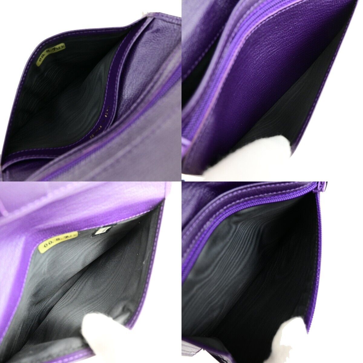 CHANEL CC Logo Bifold Wallet Leather Purple GHW Made in France 79RK703