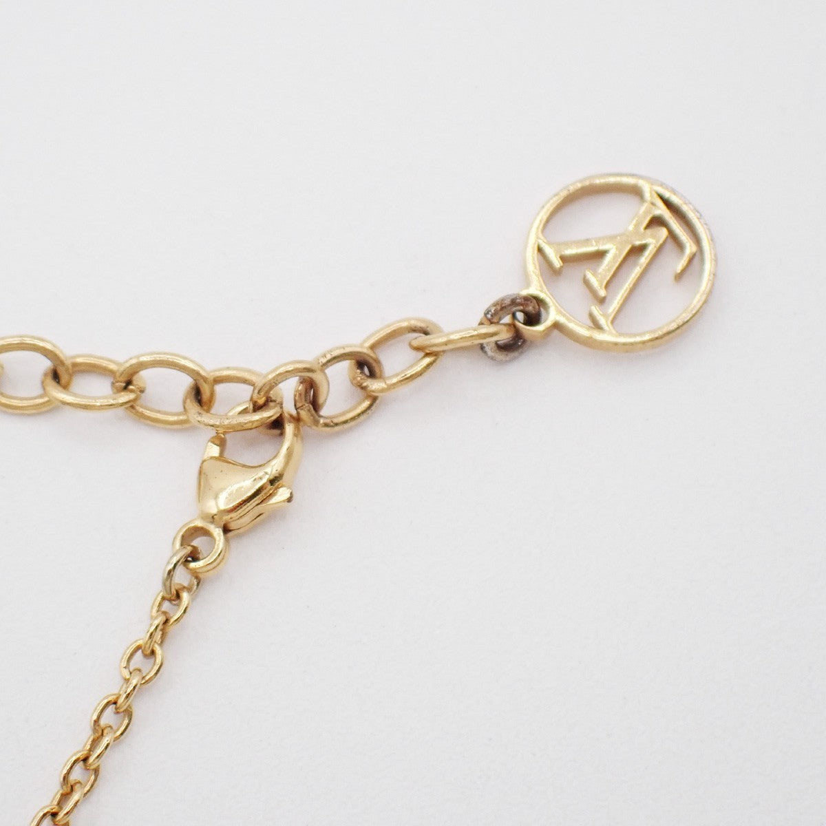 LOUIS VUITTON LV Logo Essential V Bracelet Gold-Plated Italy M61084 05KP269