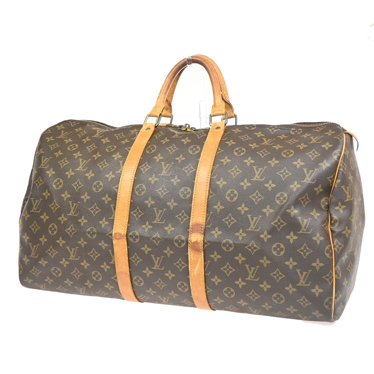LOUIS VUITTON Keepall 55 Travel Hand Bag Monogram Leather Brown M41424 76CA817