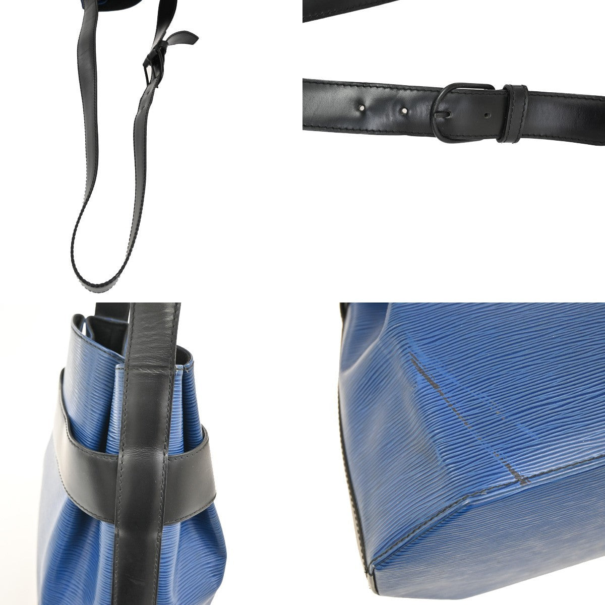 LOUIS VUITTON LV Sac De Paul PM Bicolor Shoulder Bag Epi Leather Blue BK 31KB589
