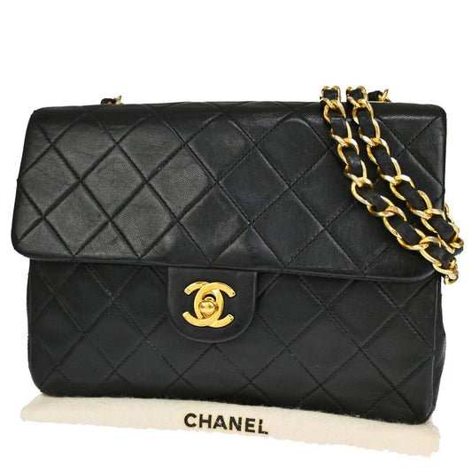 CHANEL CC Mini Matelasse Chain Shoulder Bag Leather Black GHW Vintage 323RJ288