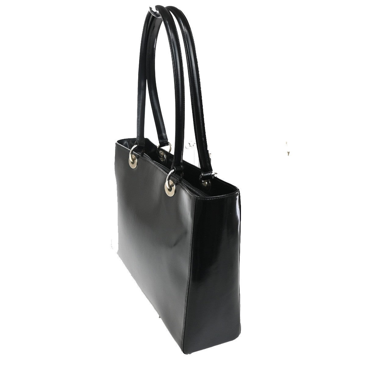 CHRISTIAN DIOR Lady Shoulder Bag Patent Leather Black SHW Italy 71TA393